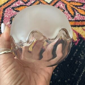 Holmegaard Denmark Michael Bang Clear and Frosted Glass Bowls Paperweight MCM